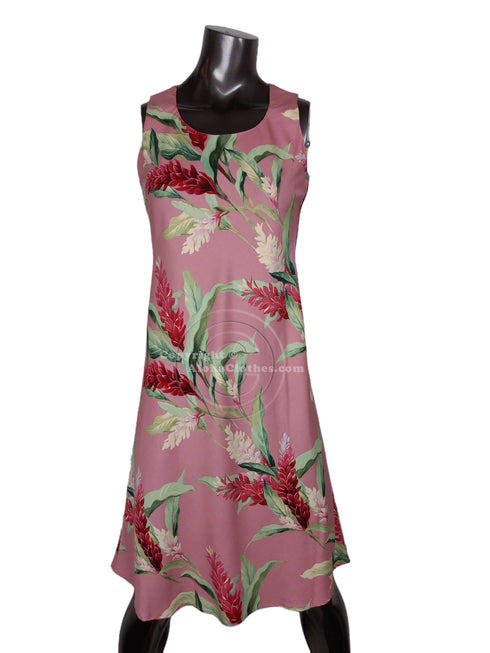 Red Ginger Women's Short Tank Flared Hawaiian Dress